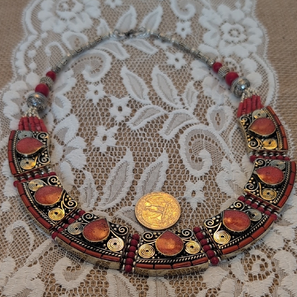 NWOT TIBETAN SILVER ARTISAN HANDCRAFTED BEADED Necklace - Picture 6 of 6